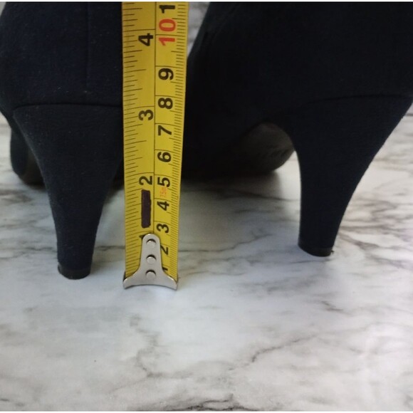 IDIFU Navy Blue Ankle Boots With Buckles Zip Closure Skinny Heel Size 10 - Picture 12 of 13